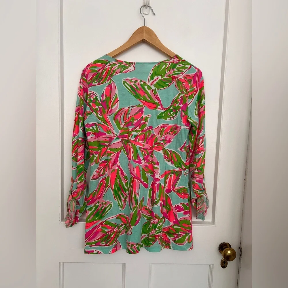 Lily Pulitzer Sarasota Floral Pintuck Tunic Size Medium - Picture 8 of 10